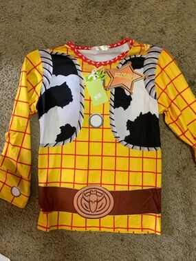 Kids Yellow Cowboy Sheriff Costume Top with Badge Detail